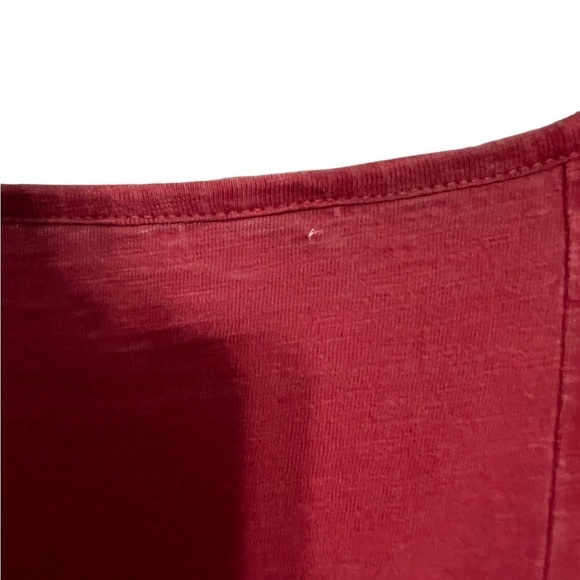 Soft Surroundings red lace bottom 100% cotton long sleeved tunic top - Picture 7 of 7